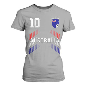 Australia Soccer Sports Graphic Number 10 Jersey Style T Shirt For Women Proud Australian Football Fans Game Day Pride TS02 Sport Gray Print Your Wear