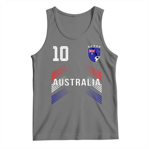 Australia Soccer Sports Graphic Number 10 Jersey Style Tank Top Proud Australian Football Fans Game Day Pride TS02 Black Heather Print Your Wear