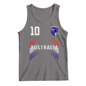 Australia Soccer Sports Graphic Number 10 Jersey Style Tank Top Proud Australian Football Fans Game Day Pride TS02 Deep Heather Print Your Wear