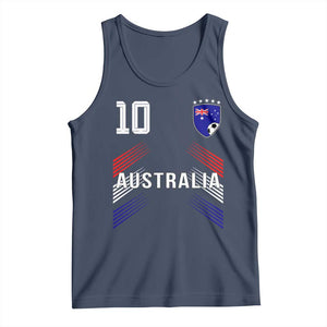 Australia Soccer Sports Graphic Number 10 Jersey Style Tank Top Proud Australian Football Fans Game Day Pride TS02 Navy Print Your Wear