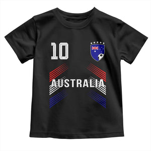 Australia Soccer Sports Graphic Number 10 Jersey Style Toddler T Shirt Proud Australian Football Fans Game Day Pride TS02 Black Print Your Wear