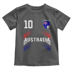Australia Soccer Sports Graphic Number 10 Jersey Style Toddler T Shirt Proud Australian Football Fans Game Day Pride TS02 Dark Heather Print Your Wear
