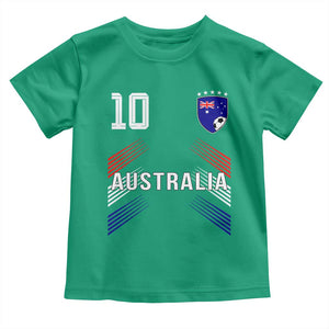 Australia Soccer Sports Graphic Number 10 Jersey Style Toddler T Shirt Proud Australian Football Fans Game Day Pride TS02 Irish Green Print Your Wear