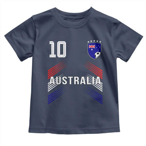 Australia Soccer Sports Graphic Number 10 Jersey Style Toddler T Shirt Proud Australian Football Fans Game Day Pride TS02 Navy Print Your Wear