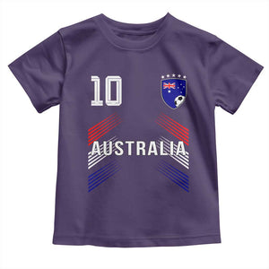 Australia Soccer Sports Graphic Number 10 Jersey Style Toddler T Shirt Proud Australian Football Fans Game Day Pride TS02 Purple Print Your Wear