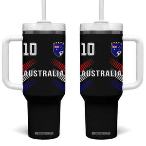Australia Soccer Sports Graphic Number 10 Jersey Style Tumbler With Handle Proud Australian Football Fans Game Day Pride TS02 One Size: 40 oz Black Print Your Wear