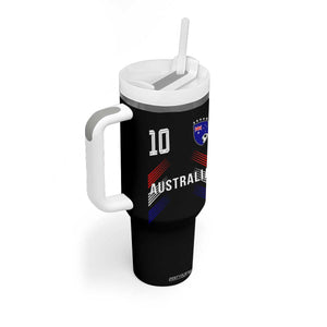 Australia Soccer Sports Graphic Number 10 Jersey Style Tumbler With Handle Proud Australian Football Fans Game Day Pride TS02 Print Your Wear