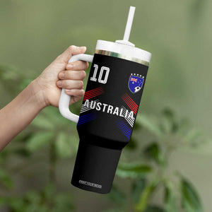 Australia Soccer Sports Graphic Number 10 Jersey Style Tumbler With Handle Proud Australian Football Fans Game Day Pride TS02 Print Your Wear