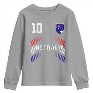 Australia Soccer Sports Graphic Number 10 Jersey Style Youth Sweatshirt Proud Australian Football Fans Game Day Pride TS02 Sport Gray Print Your Wear