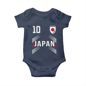 Japan Soccer Sports Graphic Number 10 Jersey Style Baby Onesie Proud Japanese Football Fans Game Day Pride TS02 Navy Print Your Wear