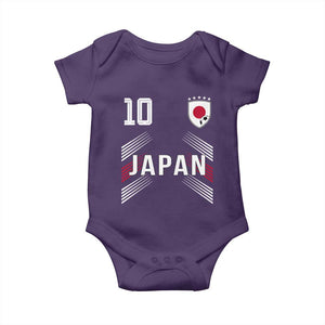 Japan Soccer Sports Graphic Number 10 Jersey Style Baby Onesie Proud Japanese Football Fans Game Day Pride TS02 Purple Print Your Wear