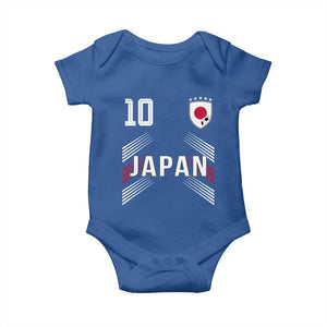 Japan Soccer Sports Graphic Number 10 Jersey Style Baby Onesie Proud Japanese Football Fans Game Day Pride TS02 Royal Blue Print Your Wear