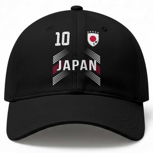 Japan Soccer Sports Graphic Number 10 Jersey Style Baseball Cap Proud Japanese Football Fans Game Day Pride TS02 Print Your Wear