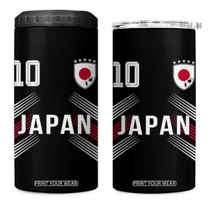 Japan Soccer Sports Graphic Number 10 Jersey Style 4 in 1 Can Cooler Tumbler Proud Japanese Football Fans Game Day Pride TS02 One Size: 16 oz Black Print Your Wear