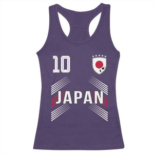 Japan Soccer Sports Graphic Number 10 Jersey Style Racerback Tank Top Proud Japanese Football Fans Game Day Pride TS02 Purple Print Your Wear