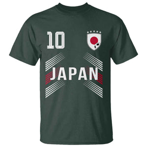 Japan Soccer Sports Graphic Number 10 Jersey Style T Shirt Proud Japanese Football Fans Game Day Pride TS02 Dark Forest Green Print Your Wear