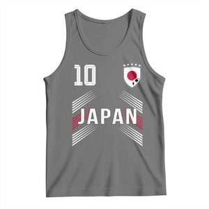Japan Soccer Sports Graphic Number 10 Jersey Style Tank Top Proud Japanese Football Fans Game Day Pride TS02 Black Heather Print Your Wear
