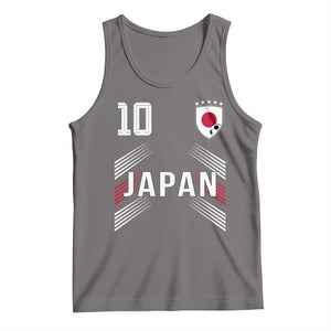 Japan Soccer Sports Graphic Number 10 Jersey Style Tank Top Proud Japanese Football Fans Game Day Pride TS02 Deep Heather Print Your Wear
