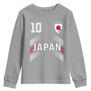 Japan Soccer Sports Graphic Number 10 Jersey Style Youth Sweatshirt Proud Japanese Football Fans Game Day Pride TS02 Sport Gray Print Your Wear