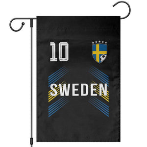 Sweden Soccer Sports Graphic Number 10 Jersey Style Garden Flag Proud Swedish Football Fans Game Day Pride TS02 Black Print Your Wear