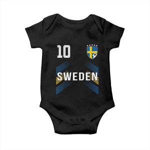 Sweden Soccer Sports Graphic Number 10 Jersey Style Baby Onesie Proud Swedish Football Fans Game Day Pride TS02 Black Print Your Wear