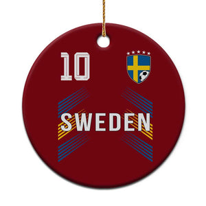 Sweden Soccer Sports Graphic Number 10 Jersey Style Ceramic Ornament Proud Swedish Football Fans Game Day Pride TS02 1pc Red Print Your Wear
