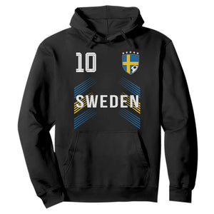 Sweden Soccer Sports Graphic Number 10 Jersey Style Hoodie Proud Swedish Football Fans Game Day Pride TS02 Black Print Your Wear