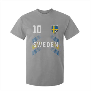 Sweden Soccer Sports Graphic Number 10 Jersey Style T Shirt For Kid Proud Swedish Football Fans Game Day Pride TS02 Sport Gray Print Your Wear