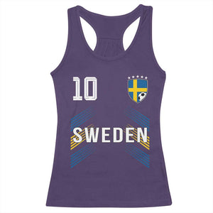 Sweden Soccer Sports Graphic Number 10 Jersey Style Racerback Tank Top Proud Swedish Football Fans Game Day Pride TS02 Purple Print Your Wear