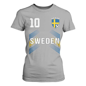 Sweden Soccer Sports Graphic Number 10 Jersey Style T Shirt For Women Proud Swedish Football Fans Game Day Pride TS02 Sport Gray Print Your Wear