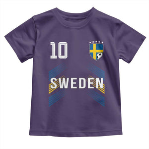 Sweden Soccer Sports Graphic Number 10 Jersey Style Toddler T Shirt Proud Swedish Football Fans Game Day Pride TS02 Purple Print Your Wear