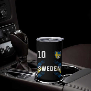 Sweden Soccer Sports Graphic Number 10 Jersey Style Tumbler Cup Proud Swedish Football Fans Game Day Pride TS02 Print Your Wear