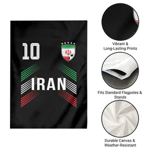 Iran Soccer Sports Graphic Number 10 Jersey Style Garden Flag Proud Iranian Football Fans Game Day Pride TS02 Print Your Wear