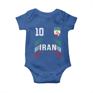 Iran Soccer Sports Graphic Number 10 Jersey Style Baby Onesie Proud Iranian Football Fans Game Day Pride TS02 Royal Blue Print Your Wear