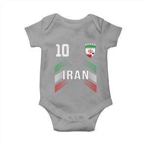 Iran Soccer Sports Graphic Number 10 Jersey Style Baby Onesie Proud Iranian Football Fans Game Day Pride TS02 Sport Gray Print Your Wear