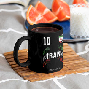 Iran Soccer Sports Graphic Number 10 Jersey Style Coffee Mug Proud Iranian Football Fans Game Day Pride TS02 Print Your Wear