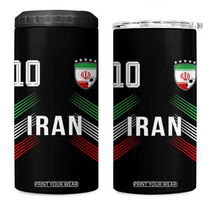 Iran Soccer Sports Graphic Number 10 Jersey Style 4 in 1 Can Cooler Tumbler Proud Iranian Football Fans Game Day Pride TS02 One Size: 16 oz Black Print Your Wear