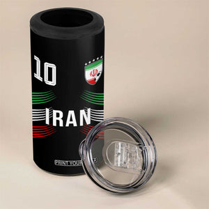 Iran Soccer Sports Graphic Number 10 Jersey Style 4 in 1 Can Cooler Tumbler Proud Iranian Football Fans Game Day Pride TS02 Print Your Wear