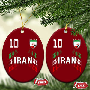 Iran Soccer Sports Graphic Number 10 Jersey Style Ceramic Ornament Proud Iranian Football Fans Game Day Pride TS02 Print Your Wear