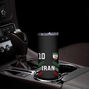 Iran Soccer Sports Graphic Number 10 Jersey Style Skinny Tumbler Proud Iranian Football Fans Game Day Pride TS02 Print Your Wear