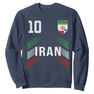 Iran Soccer Sports Graphic Number 10 Jersey Style Sweatshirt Proud Iranian Football Fans Game Day Pride TS02 Navy Print Your Wear