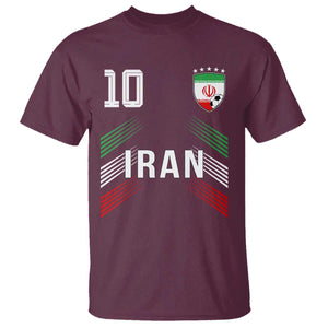 Iran Soccer Sports Graphic Number 10 Jersey Style T Shirt Proud Iranian Football Fans Game Day Pride TS02 Maroon Print Your Wear