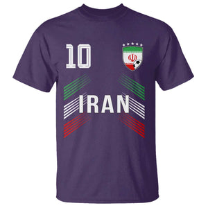 Iran Soccer Sports Graphic Number 10 Jersey Style T Shirt Proud Iranian Football Fans Game Day Pride TS02 Purple Print Your Wear