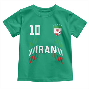 Iran Soccer Sports Graphic Number 10 Jersey Style Toddler T Shirt Proud Iranian Football Fans Game Day Pride TS02 Irish Green Print Your Wear