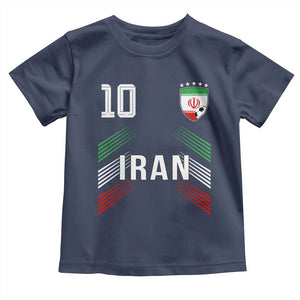 Iran Soccer Sports Graphic Number 10 Jersey Style Toddler T Shirt Proud Iranian Football Fans Game Day Pride TS02 Navy Print Your Wear