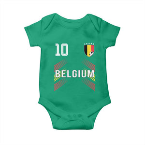 Belgium Soccer Sports Graphic Number 10 Jersey Style Baby Onesie Proud Belgian Football Fans Game Day Pride TS02 Irish Green Print Your Wear