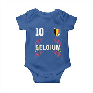 Belgium Soccer Sports Graphic Number 10 Jersey Style Baby Onesie Proud Belgian Football Fans Game Day Pride TS02 Royal Blue Print Your Wear