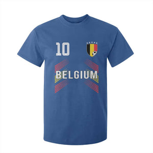 Belgium Soccer Sports Graphic Number 10 Jersey Style T Shirt For Kid Proud Belgian Football Fans Game Day Pride TS02 Royal Blue Print Your Wear