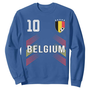 Belgium Soccer Sports Graphic Number 10 Jersey Style Sweatshirt Proud Belgian Football Fans Game Day Pride TS02 Royal Blue Print Your Wear