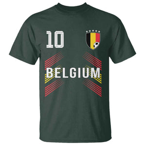 Belgium Soccer Sports Graphic Number 10 Jersey Style T Shirt Proud Belgian Football Fans Game Day Pride TS02 Dark Forest Green Print Your Wear